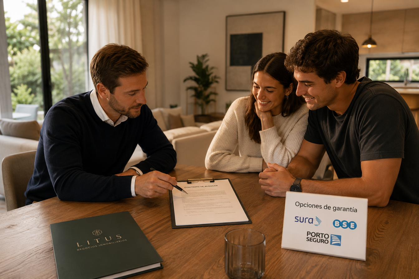 Firma de contrato de alquiler con opciones de garantía