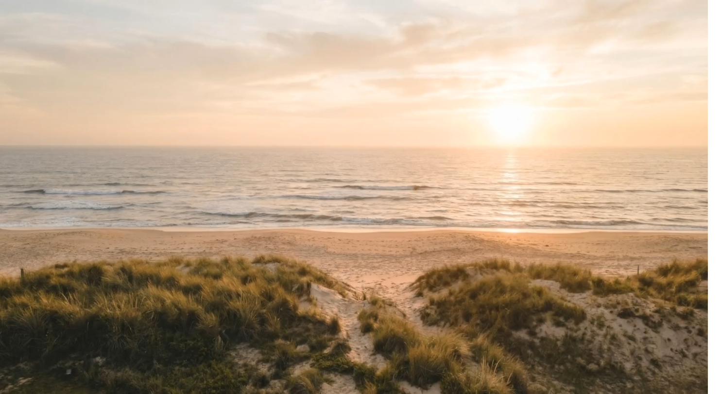 Costa al atardecer